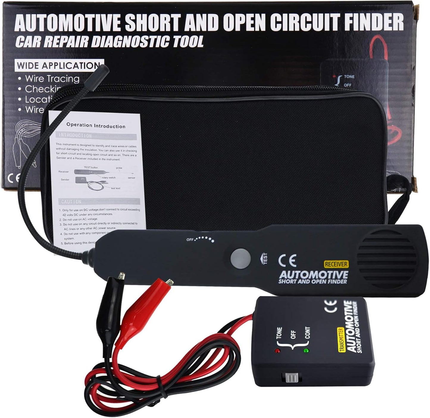 Automotive Circuit Tester, Car Repair Cable Circuit Wire Tracker Tracers Analyzer Short Open Finder Tester Checker Device Detector Probe DC 6-42V Car Diagnostic Tool