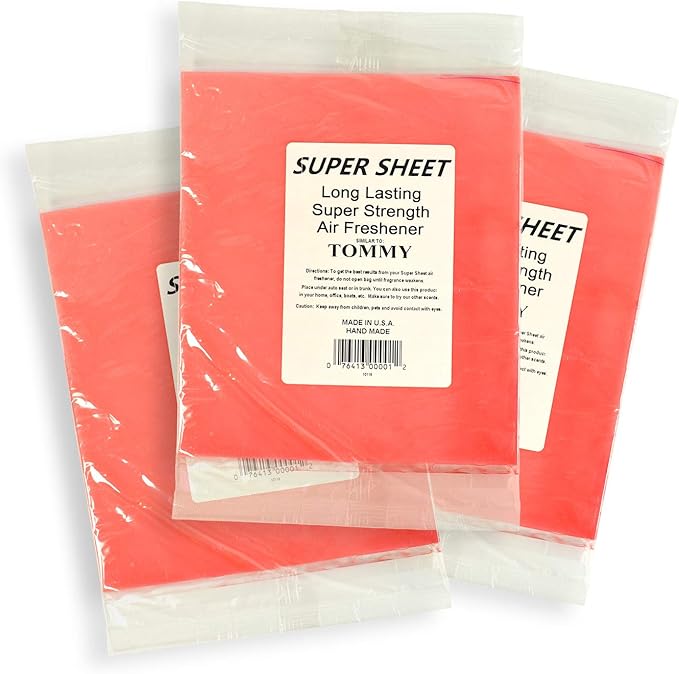 Jenray Super Sheet Large (8"x7") Under Seat Car Air Freshener, 3-Pack (Tommy)