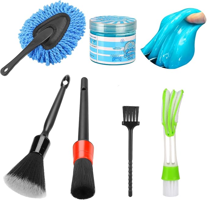 Nilight 27PCS Car Detailing Kit Auto Cleaning Tools Wash Set with Storage Carry Bag Home Use for Interior Exterior Deep Clean Polish Car Care Windshield Dashboard Seat Air Vents Wheels Tires, Green
