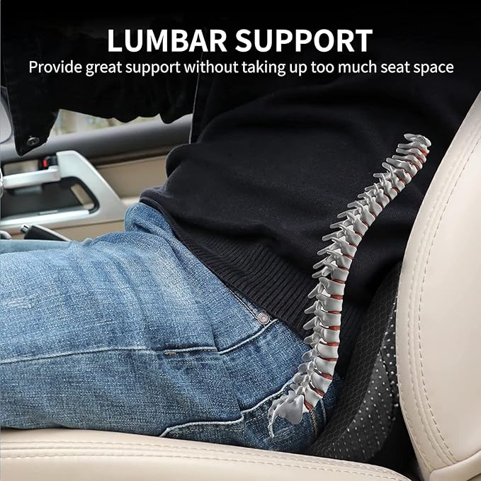 Car Seat Cushion, Memory Foam Seat Pad for Sciatica and Lower Back Pain Relief, Seat Cushion for Car Seat Driver (Black)