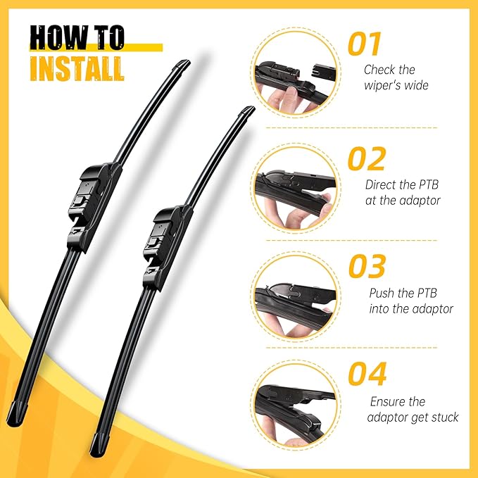 MIKKUPPA 24"+18"+14" Windshield Wiper Blades Replacement for Mazda CX-5 2017 2018 2019 2020 2021 2022 2023 Original Factory Quality All Season Front Rear Wiper Blade Set (Pack of 3)
