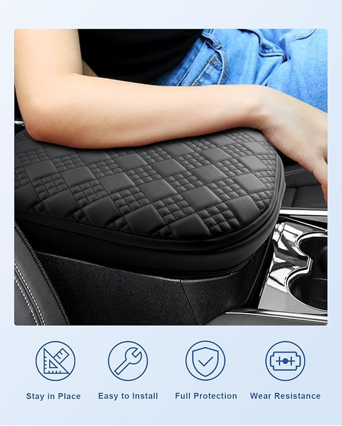 CDEFG for 2025 2026 Chevy Suburban Tahoe Center Console Cover for 2025 2026 Suburban Tahoe Accessories Armrest Cover Armrest Middle Console Pad Arm Rest Cushion Thick Pad