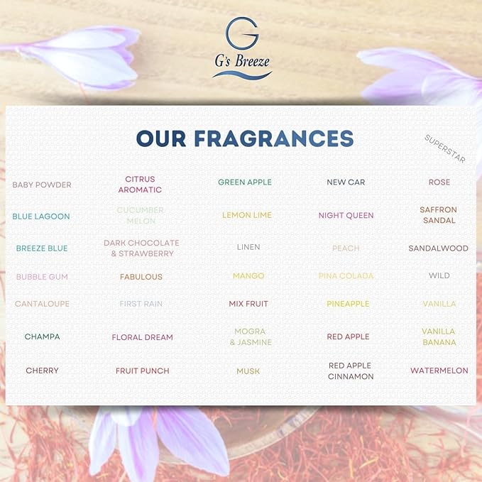 G's Breeze Saffron Sandal Air Freshener – Exotic Blend of Sandalwood & Saffron – Enrich Your Home, Car, and Office With Rich Woody Aroma – Create a Long-Lasting and Inviting Atmosphere Anywhere
