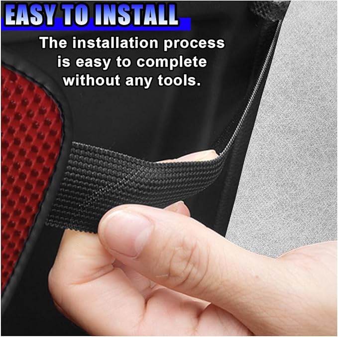Car Center Console Cover, Cooling Auto Armrest Cushion Pad with 2 Storage Bags, Breathable Elbow Pillow Middle Console Protector, Universal Vehicle Interior Accessories (Red)