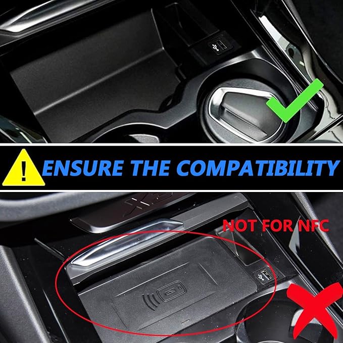 Wireless Car Charger for BMW 2018-2024 X3/X4, 2019-2024 X3M/X4M, 2021-2024 iX3 with 27W USB & Type-C Center Console Accessory Panel, Fast Charger for i-Phone Sam-Sung