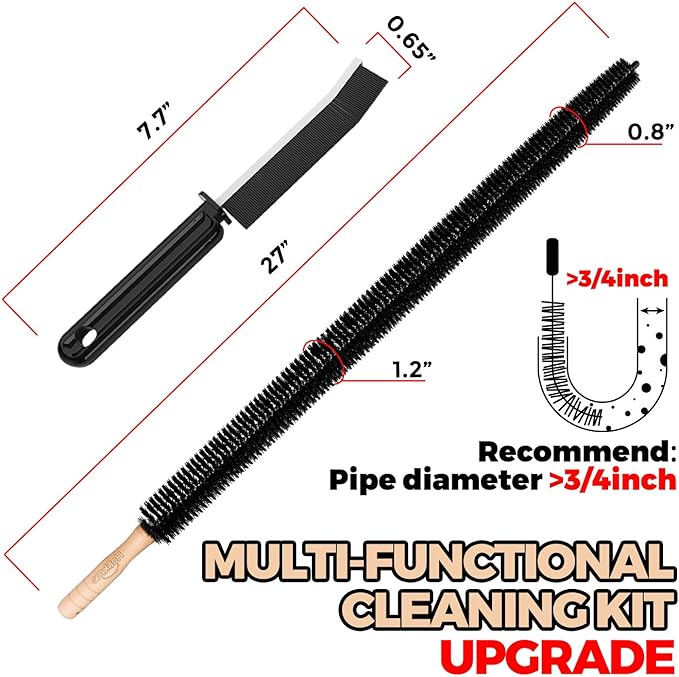 Holikme Dryer Vent Cleaner Kit 2 Pack - Household Cleaning Supplies,Long Flexible Refrigerator Coil Brush Radiator Brush,Dryer Lint Brush Home Essentials for Lint Trap Dust Vacuum Brush