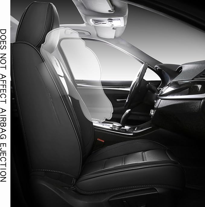 Full Coverage Faux Leather Car Seat Covers Full Set,Automotive Seat Covers for Cars,SUVs Pick-up Truck, Car Seat Cushion, Black Seat Covers,Front Seat Cover,Car Seat Protector