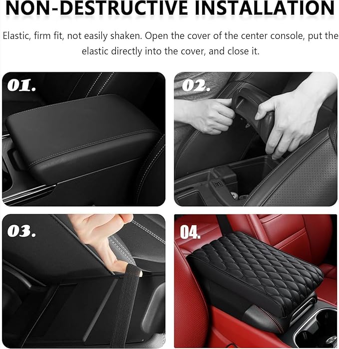 Auto Armrest Cushion Pads for Acura RLX(2013-2017) Accessories Car Centre Console Armrest Pad Durable Material and Easy to Clean-is Waterproof and Anti-Scratch