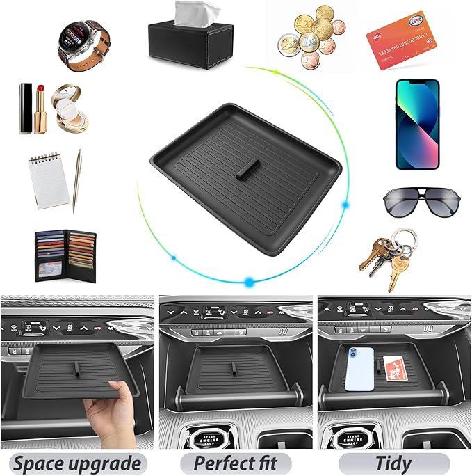 SKTU for 2026 Jeep Cherokee Wireless Charging Mat 2026+ Jeep Cherokee (Base/Laredo/Limited/Overland) Center Console Non-Slip Pad 2026 Cherokee Accessories 2026 Cherokee Rubber Console Mat Durable