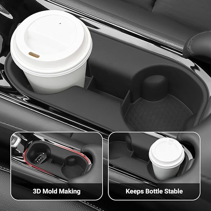 Hellet Car Cup Holder Compatible with Honda 2019-2022 HRV HR-V Accessories Silicone Material OEM Style Inserts Center Console Organizer (Not Fit 2016-2018 Models)