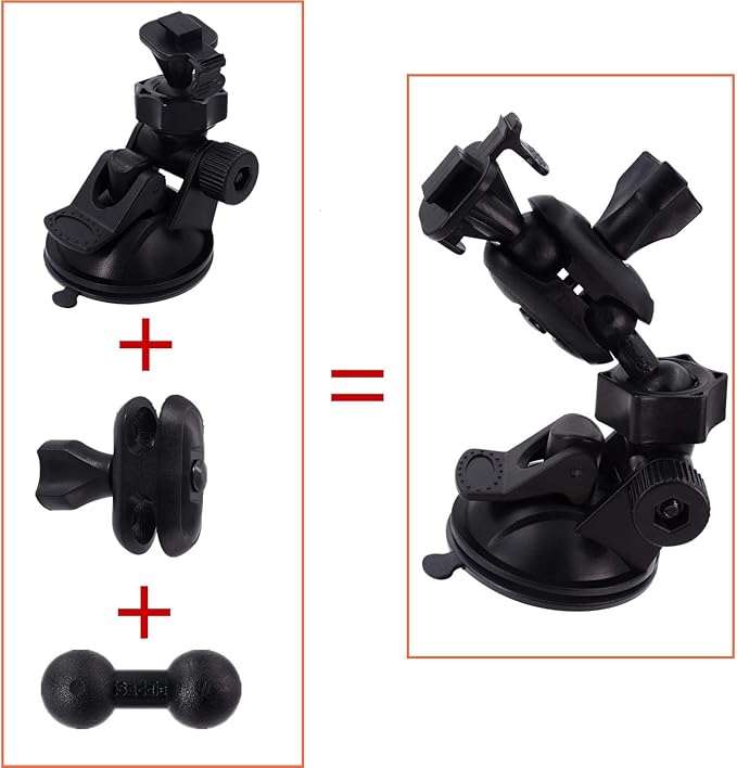 Dash Cam Suction Mount - Windshield & Dashboard Suction Cup Mount Holder/w Various Joints for Yi/Rove/Rexing/Falcon/Old Shark/VANTRUE/KDLINKS/WheelWitness/...(On-Dash Cameras Suitable)