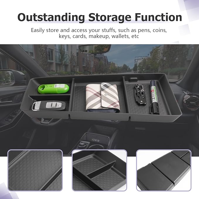 LUWU 2025 2026 Equinox Center Console Organizer Compatible with 2025 2026 Equinox Accessories Under Console Tray Armrest Console Organizer Equinox 2026 Accessories 2Pack (Not for EV Model)