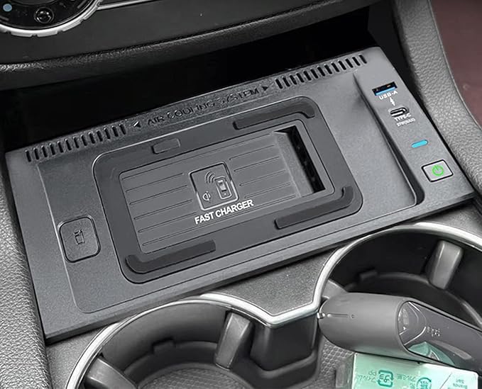 Wireless Car Charger for Mercedes Benz GLE/GLS/GL/ML 2012-2019, 15W Qi Fast Charging Phone Charger Pad for Mercedes-Benz GLE GLS AMG 2015-2019 ML GL AMG 2012-2015 X292 X166 W166 Accessory