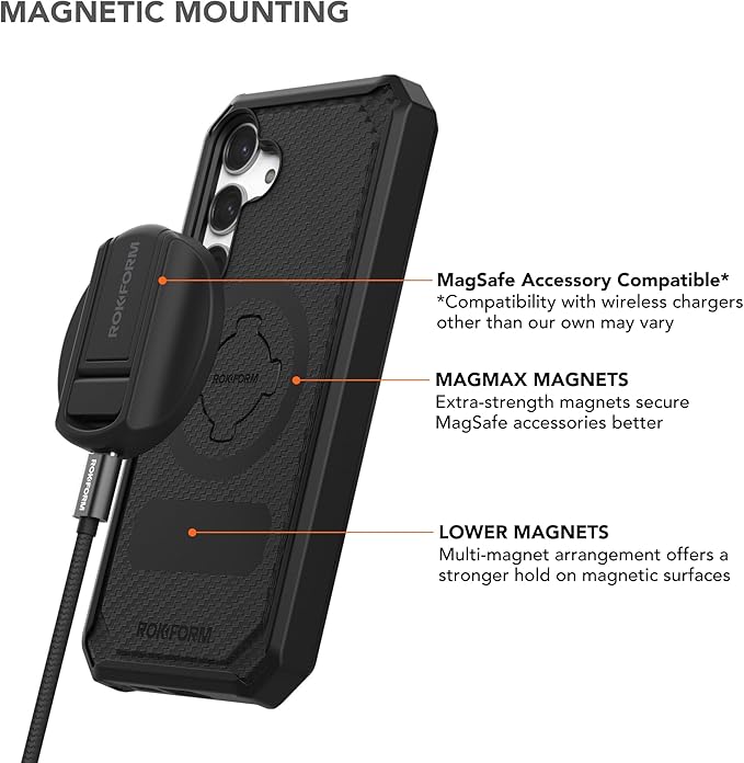 Rokform - Galaxy S24 Plus Case, Rugged Series, Magnetic Case with Twist Lock, Drop Tested Armor (Black)