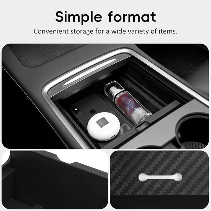 2021-2024 Tesla Model Y Center Console Organizer Tray Accessories Compatible with Model 3 (2021-2023) Storage Box Armrest Compartment Insert