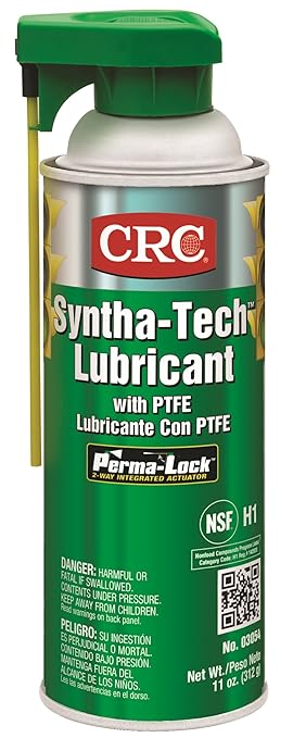 CRC Syntha-Tech Lubricant with PTFE 03054 – [Pack of 12] 11 Oz., Synthetic Multi-Purpose Aerosol Lube for Processing Equipment