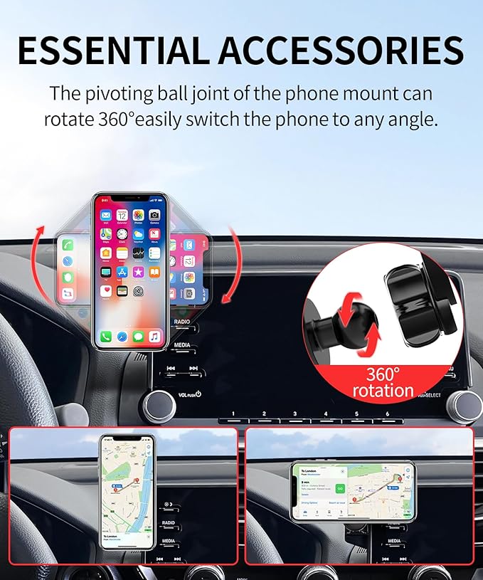 MaserWeller Car Phone Holder for Honda Accord 2018-2022 Accessories 8-Inch Screen Fixed Clip, 360° Rotation Phone Mount Compatible with MagSafe, Cell Phone Holder That Does Not Affect Air Vent