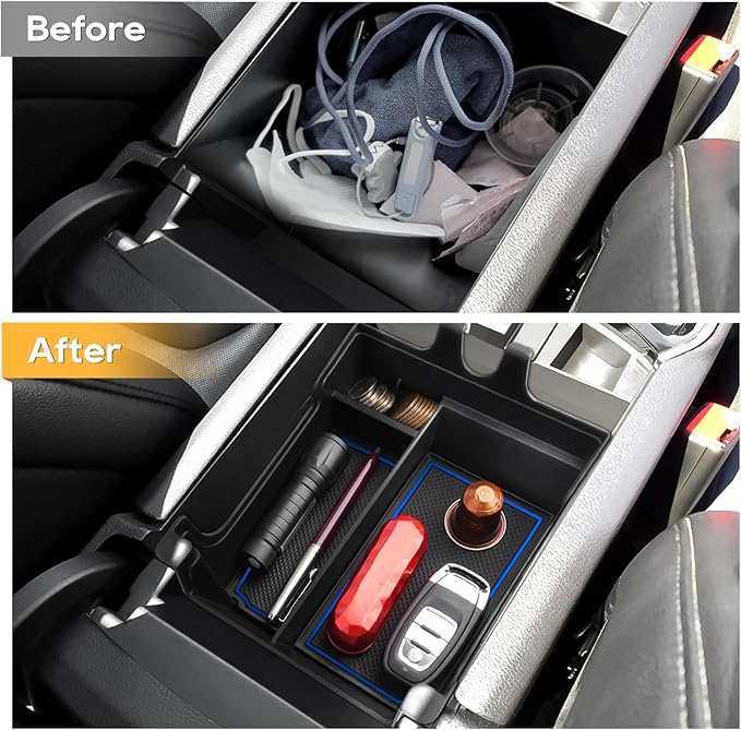 LFOTPP Edge Console Organizer for Ford Edge Console Tray [SE/SEL/ST-Line/Titanium/ST] ABS Storage Tray, EZ to Install, Keep Tidy & Organized, Blue