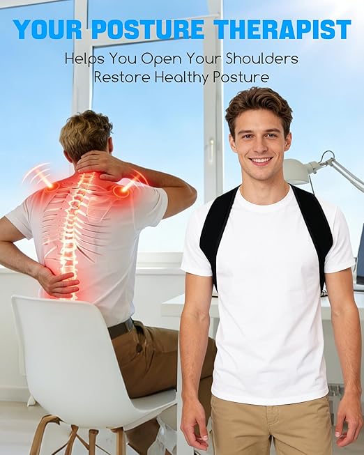 Posture Corrector for Men and Women - Invisible & Mesh Breathable Upper Back Brace - Adjustable Back Straightener - Relieve Shoulder, Neck & Back Pain, S(28-37inch) 1PCS