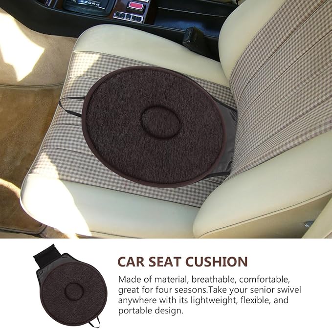 360 Degree Rotating Seat Cushion for Car with Anti-Slip Base Lightweight Breathable Pad for Elderly Pregnant Women Portable Swivel Cushion for Home Office Travel