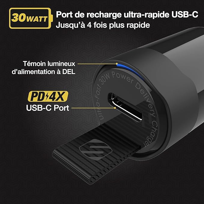 Scosche CPDC30 Car Charger USB-C Single Port 30W Power Delivery