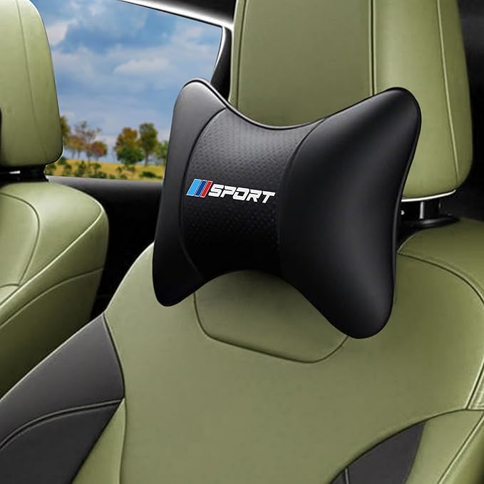 Car Neck Support Pillow Sport Logo Fit for BMW – Comfortable Headrest Cushion for Long Drives and Travel