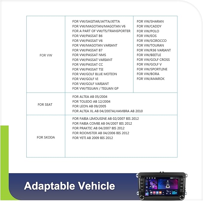 4G+64G Android Car Stereo for VW Golf MK5 MK6 Passat Jetta Tiguan T5 EOS Polo with Wireless CarPlay Android Auto, 7 Inch Touchscreen Car Radio GPS WiFi SWC Bluetooth 32EQ Backup Camera