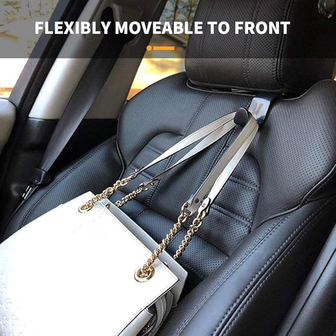 Car Seat Headrest Hook 4 Pack Vehicle Backpack Hooks Hanger Vehicles Holder Organizer for Purses,Bags,Cloths,Car Water Bottle Hook Seat Accessories