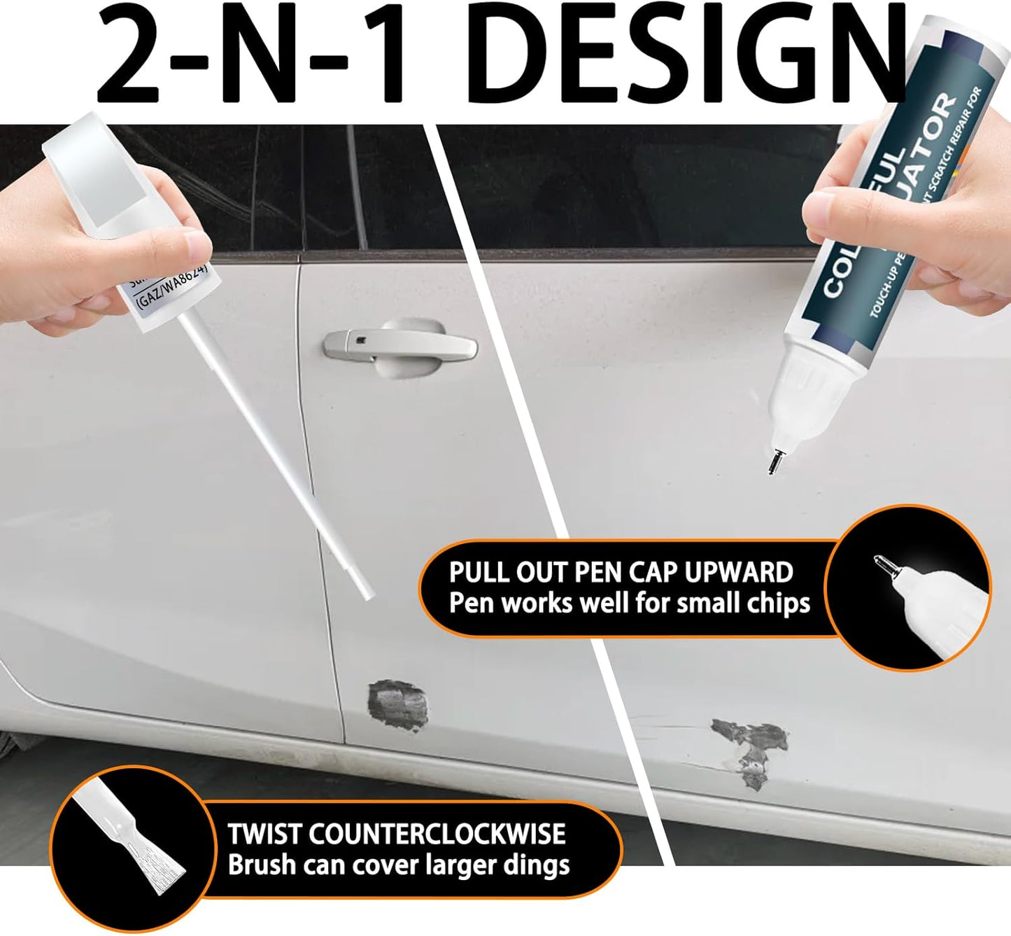 Black(GBA/WA8555) Touch Up Paint Compatible with Chevrolet, Car Paint Pen Scratch Repair Two-In-One Touch Up Paint, Premium Car Scratch Remover for Deep Scratches