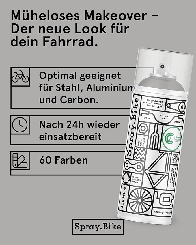 Spray.Bike Spray Paint | Designed Mainly for Bicycles | Multi-Use Acrylic Spray Paint for Metal, Plastic | High Coverage Bike Paint, 400ml, Limehouse