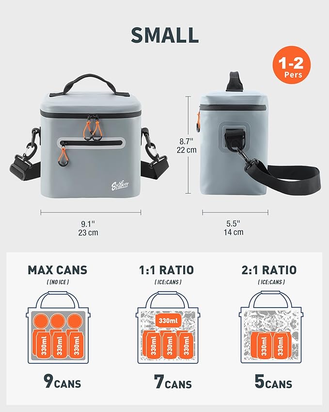Soft-Sided Cooler Bag, 7/16/30 Can Insulated Lunch Box, Waterproof, Leak-Proof, Portable Lunch Bag for Work, Beach, Drink, Travel, Camping, Picnic