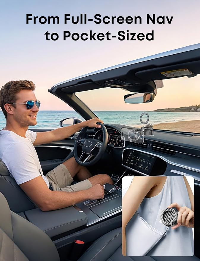 Phone Holder for Your Car for Magsafe, [Extra-Long 4" Arm] Extendable Car Mount for Dashboard Windshield, Cell Phone Automobile Cradles Compatible with iPhone 17 16 15 14 13 12 Pro Max Plus