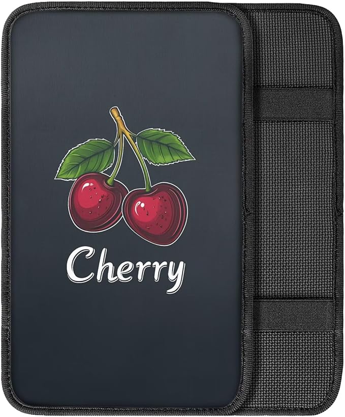 Dreaweet Car Center Console Cover Cute Cherry Car Accessories Arm Rest Cover Pad Comfort Anti-Scratch Middle Console Cover Universal Fits for SUV Trucks Sedan