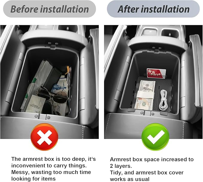 SKTU for 2026 Hyundai Palisade Center Console Organizer for 2026+ Hyundai Palisade Calligraphy Under Center Console Tray Hyundai Palisade 2026 Accessories Lower Console Tray ABS (Calligraphy Only)