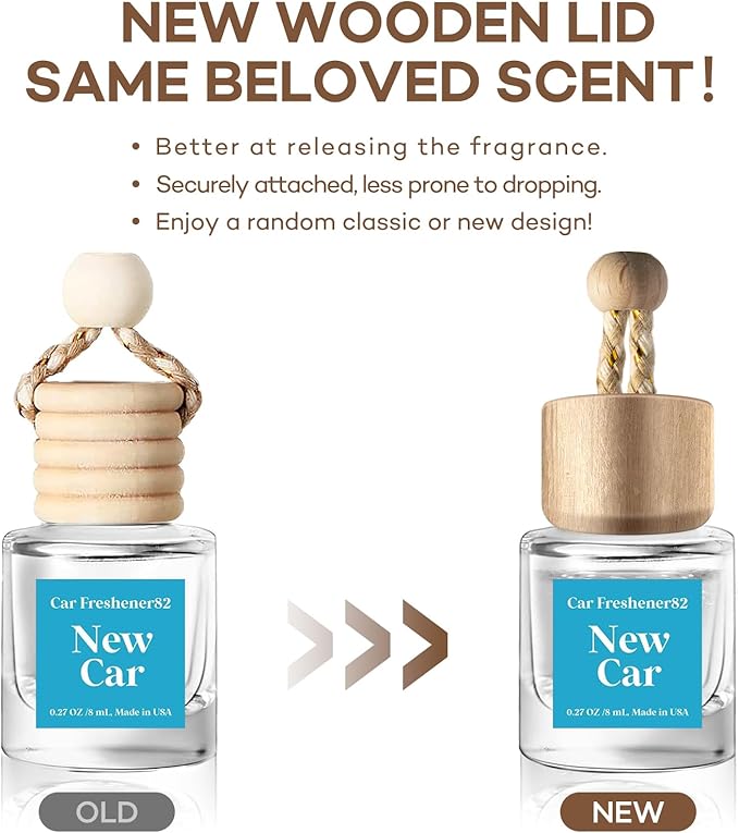 C Classy Hanging Car Air Freshener 2 Pack, New Car Essential Oil Diffuser, Long-Lasting Fragrance, Cute Glass Bottle Car Accessories for Women & Men, Made in USA