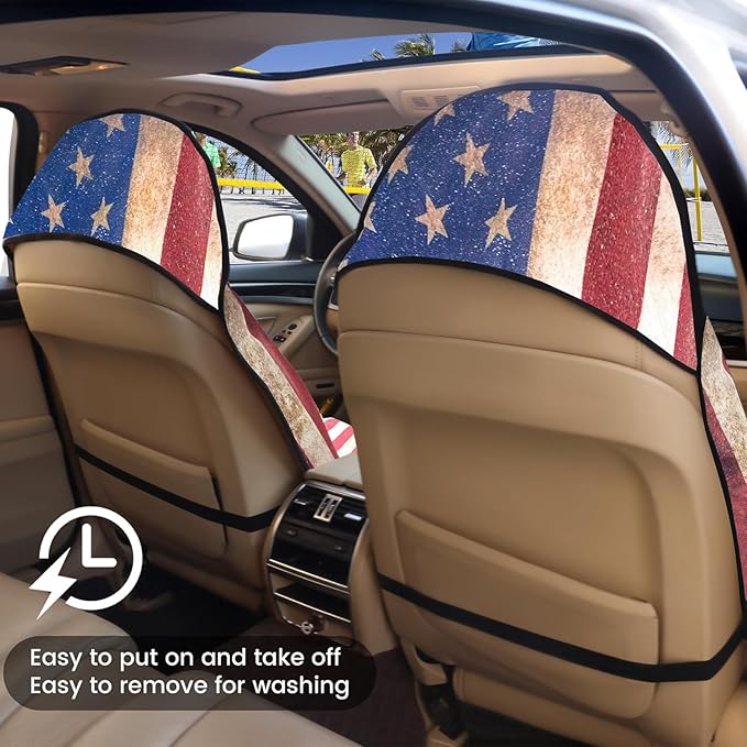 Car Seat Covers 2pcs Waterproof Towel Car Seat Cover Universal Fit for Most Trucks SUV Fitness Athletes Pets Gym and Water Sport，American Flag Design