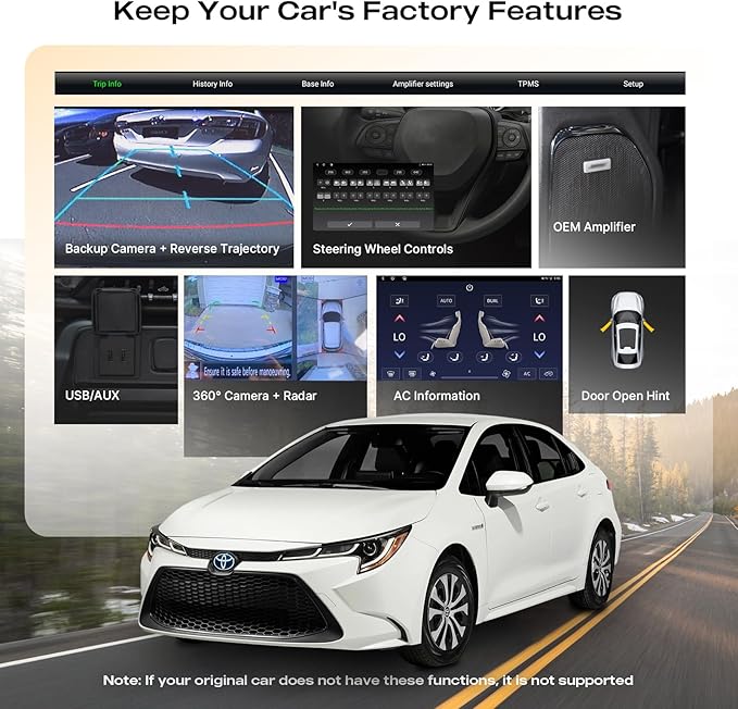 8+256GB Car Radio for Toyota Corolla 2019-2022, 12.3" 1920×720P QLED Touchscreen, Android 13, Wireless CarPlay/Android Auto, 8-Core, Bluetooth 5.0, 5G WiFi/4G LTE