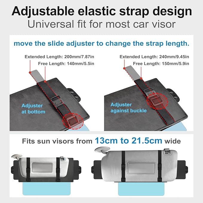 Veharvim Sun Visor Extender for Car (Polarized, UV400, PC Lens, 2 Side Sunshade), Car Visor Extender Sun Blocker, Visor Extender Attachment, Anti-Glare for Safe Driving