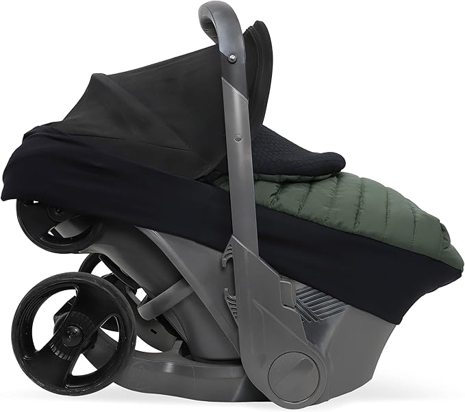 Little Unicorn Winter Car Seat Cover | Premium Insulated Fabric | Universal Fit & Easy to Install | Travel Bag Included (Dark Green)