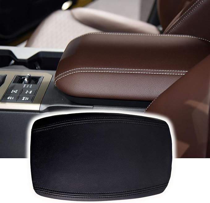Black Leather Center Console Armrest Cover for 2024-2025 2026 Toyota Land Cruiser Prado 250,2024 Land Cruiser Prado Accessories 2025 2026 Car Center Arm Rest Cover Pad Protector