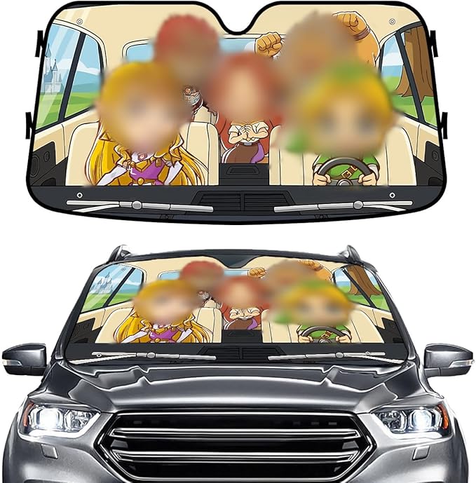 GENANY Video Game Windshield Sun Shade for Car SUV Truck (55x30 Inches), Front Window Visor for Windows, Protector Blocks UV