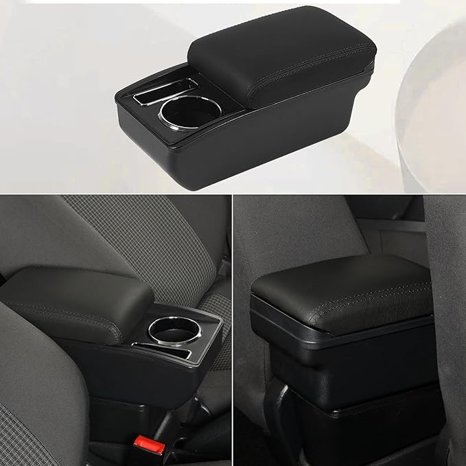 AULPHIKE Compatible with Nissan Note Armrest E-Power Center Console Organizer Armrests Double Layer Storage Space with Cup Holder