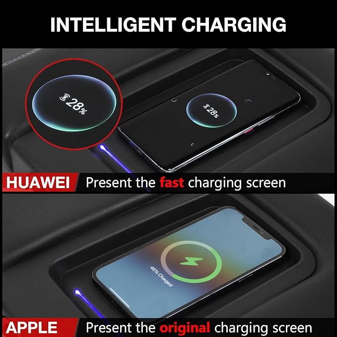 Xipoo Wireless Charger Compatible with 2015-2018 Chevy Silverado GMC Sierra Wireless Charging Tray Jump Seat Replacement for 2015-2018 Chevy Silverado Accessories
