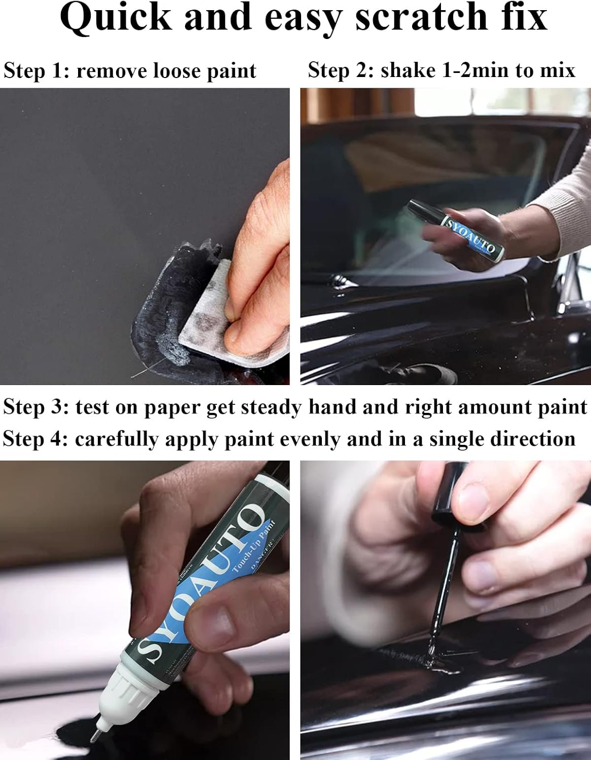 SYOAUTO Oxford White Touch Up Paint Fit for Ford Auto Touch up Paint Scratch Repair Automotive Paint Scratch Remover 2 in 1 Oxford White YZ