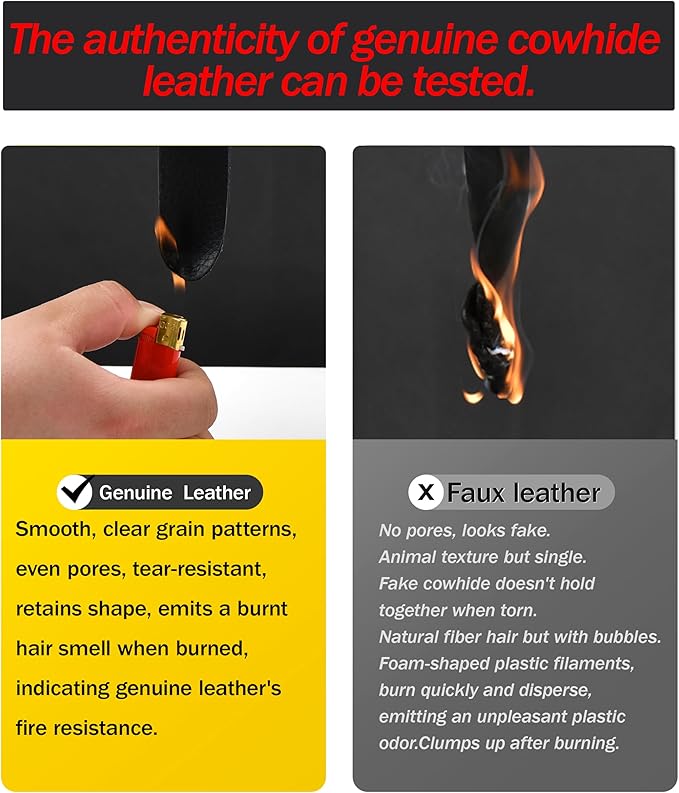 Genuine Leather Lumbar Support Pillow,Back Pain Relief Cushion,fits Tightly Around Waist,Real Cowhide,Memory Foam,fit Car Drive,Office Chair,Rest seat,Improve Posture,Portable,15.5''Lx 8.7''H