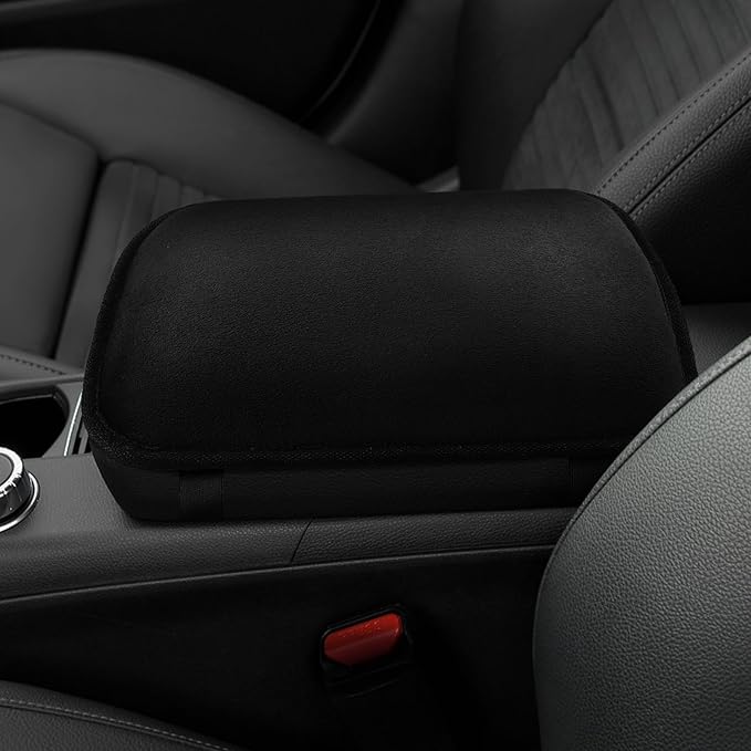 surpassme Car Center Console Pad Protector, Comfortable Car Armrest Seat Box Cover/Cushion Universal for Car/SUV Cushion Accessories(Black)