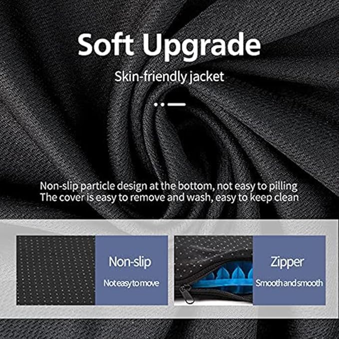 Gel Seat Cushion, Super Large (19x18x1.6inch) Gel Cushion Chair Pads with Non-Slip Cover for Home Office Car Seat Wheelchair, Soft Breathable Honeycomb Seat Cushion for Relieve Hip Pain