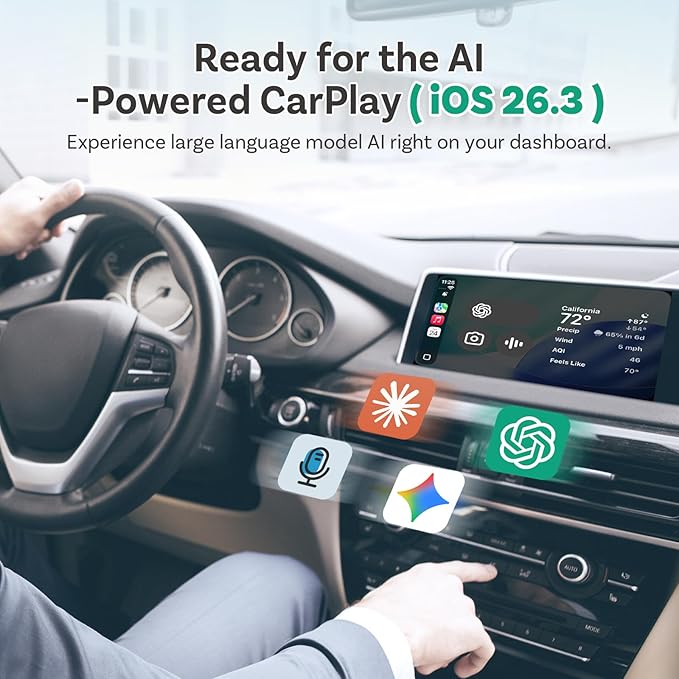 OTTOCAST 2025 Wireless CarPlay & Android Auto Adapter,Android 13 Magic CarPlay Box for Netflix/YouTube/TikTok +,FOTA Update,Split Screen,Plug & Play,Auto Bluetooth Connection,App Download,E2