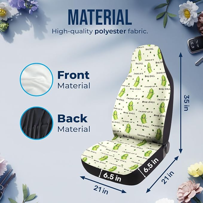 GENANY Pickle Car Seat Covers Set of 2, Breathable Front Seat Covers for Truck Sedan SUV, Funny Car Accessories, Funny Pickle Gift for Women Men