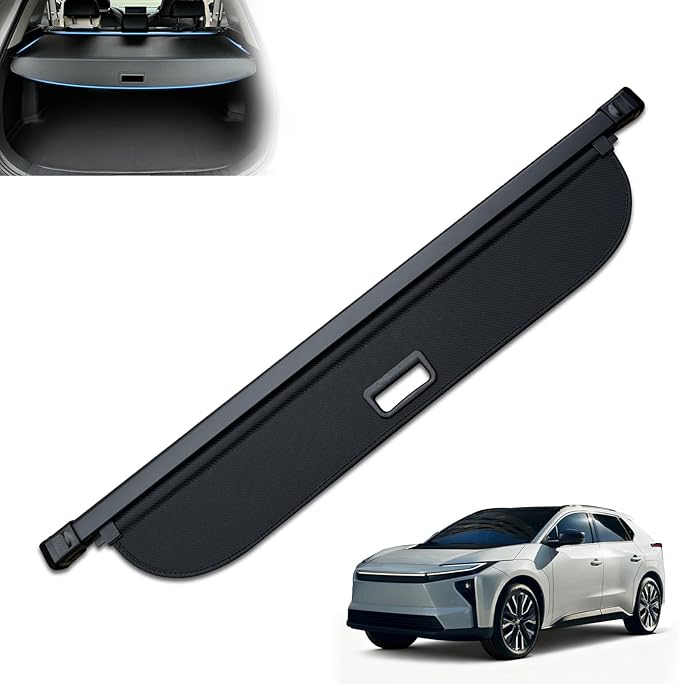 MIALUTY® Cargo Cover for 2023 2024 2025 Toyota BZ4X Retractable Trunk Cover BZ4X Accessories Anti-Peeping Anti-Theft Privacy Screen,Trunk Luggage Shield Shade Carbon Fiber Texture